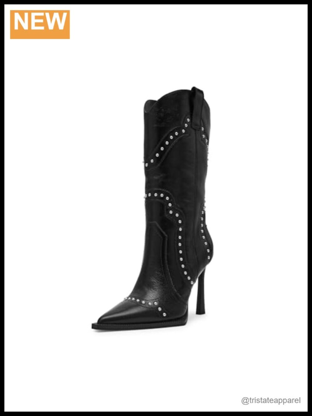 Steve Madden Kylar Mid-Calf Western Boot Pointed Toe Embroidered